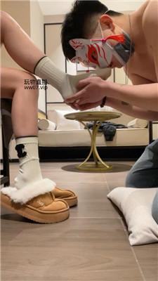 【白兔】毛拖鞋捂白袜jio虐奶狗 bf50691