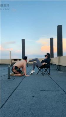 【辣姐】户外阳台调-强迫舔脏鞋白袜-踢踹 JS250817-4